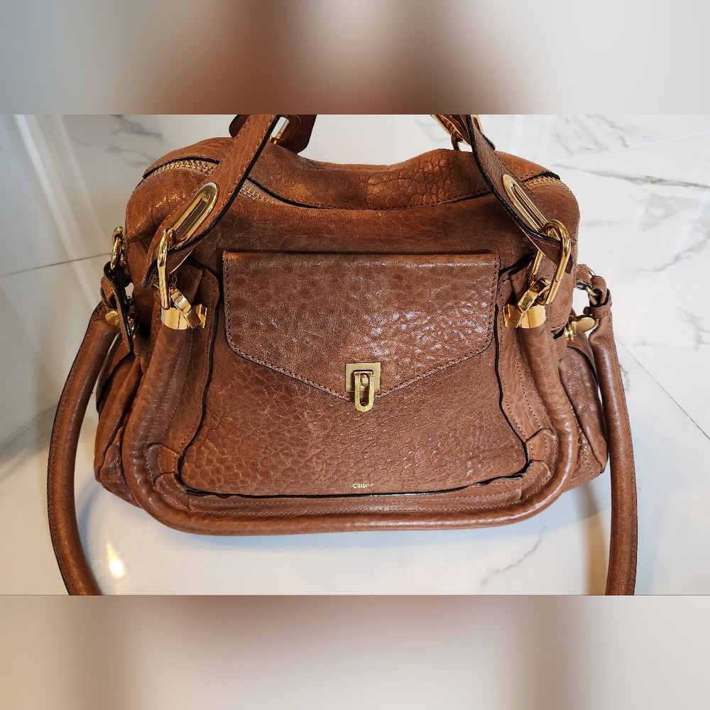 Beautiful Authentic Chloe Paraty 2Way Limited Edition Brown Leather